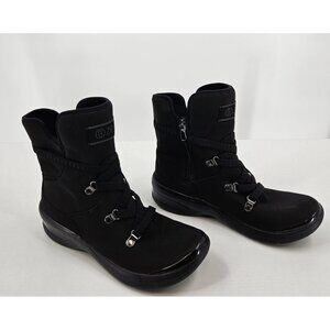Bzees Womens Ricky Ankle Boots in Black Zip Sides Easy Slipon Faux Lace Sz 7.5
